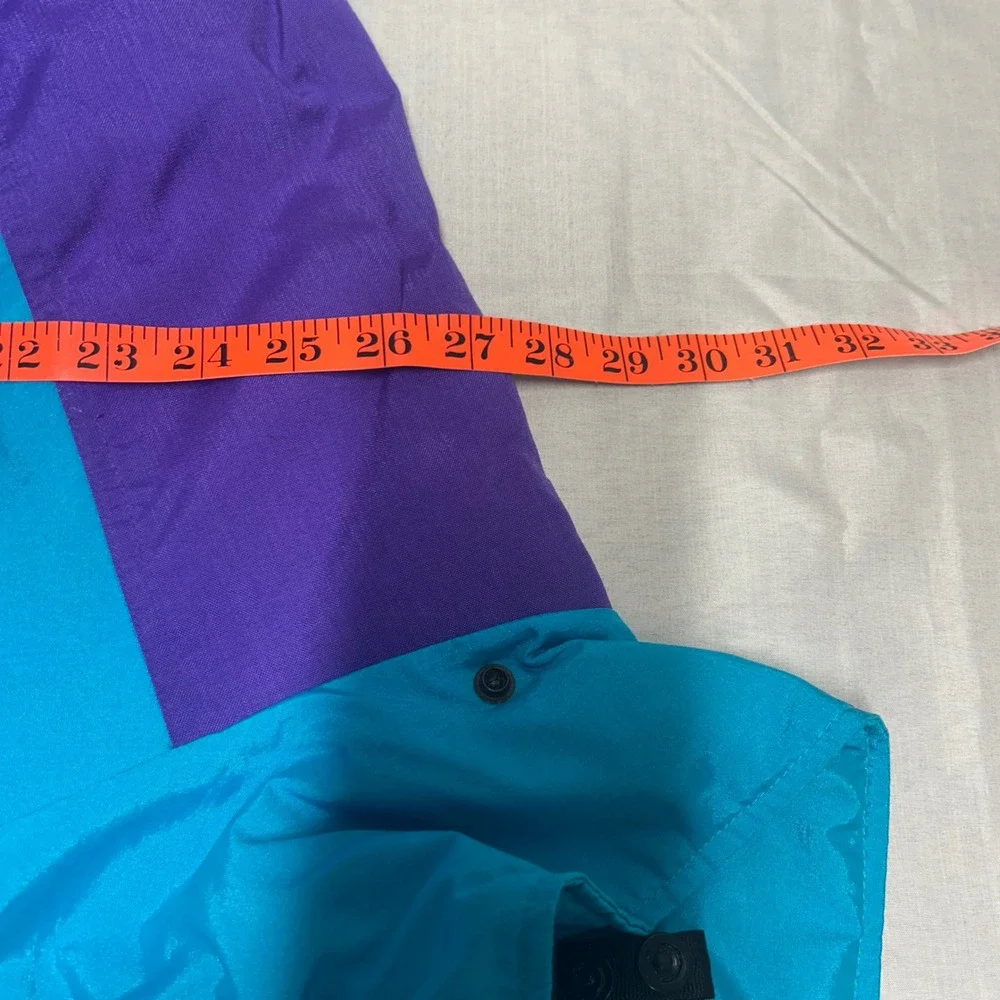 Vintage North Face Extreme Jacket Mens XL Colorblock Teal Purple Yellow 90s Wind